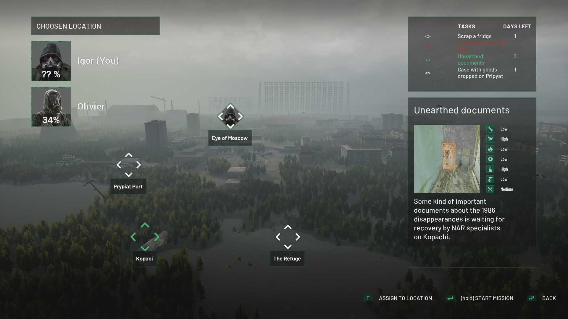 Руководство по расследованию в chernobylite